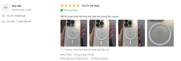 Khách hàng rất ấn tượng với chất lượng hình ảnh chụp bởi camera iPhone 14 Pro 512GB